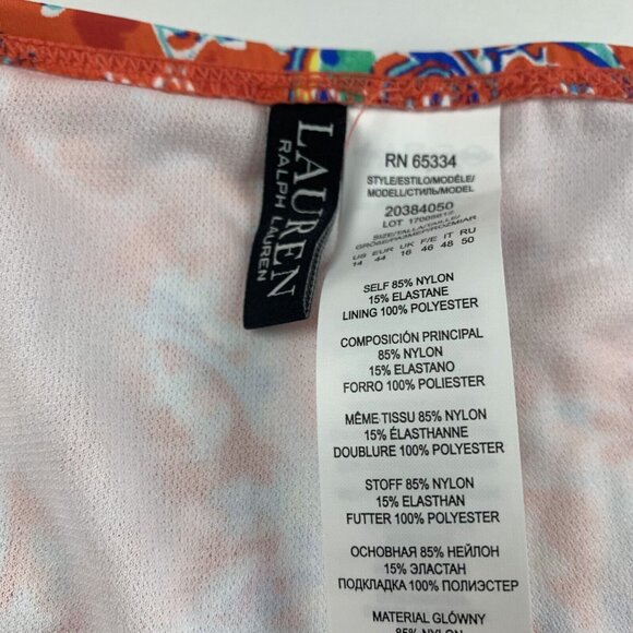 Lauren Ralph Lauren Printed Hipster Bikini Bottom Women 14 Multi Amara Patchwork - Picture 5 of 7